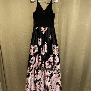 Black and Pink Floral Dress for Women